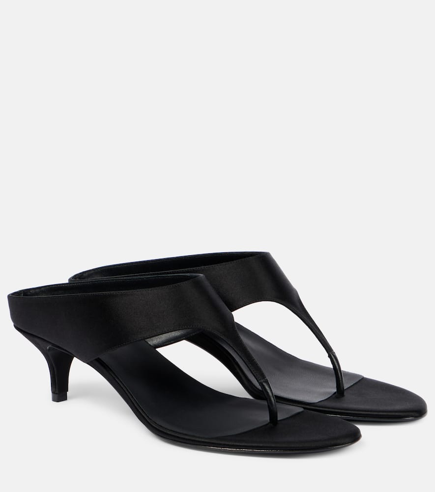 Magda Butrym 45 Satin And Leather Thong Sandals In Black