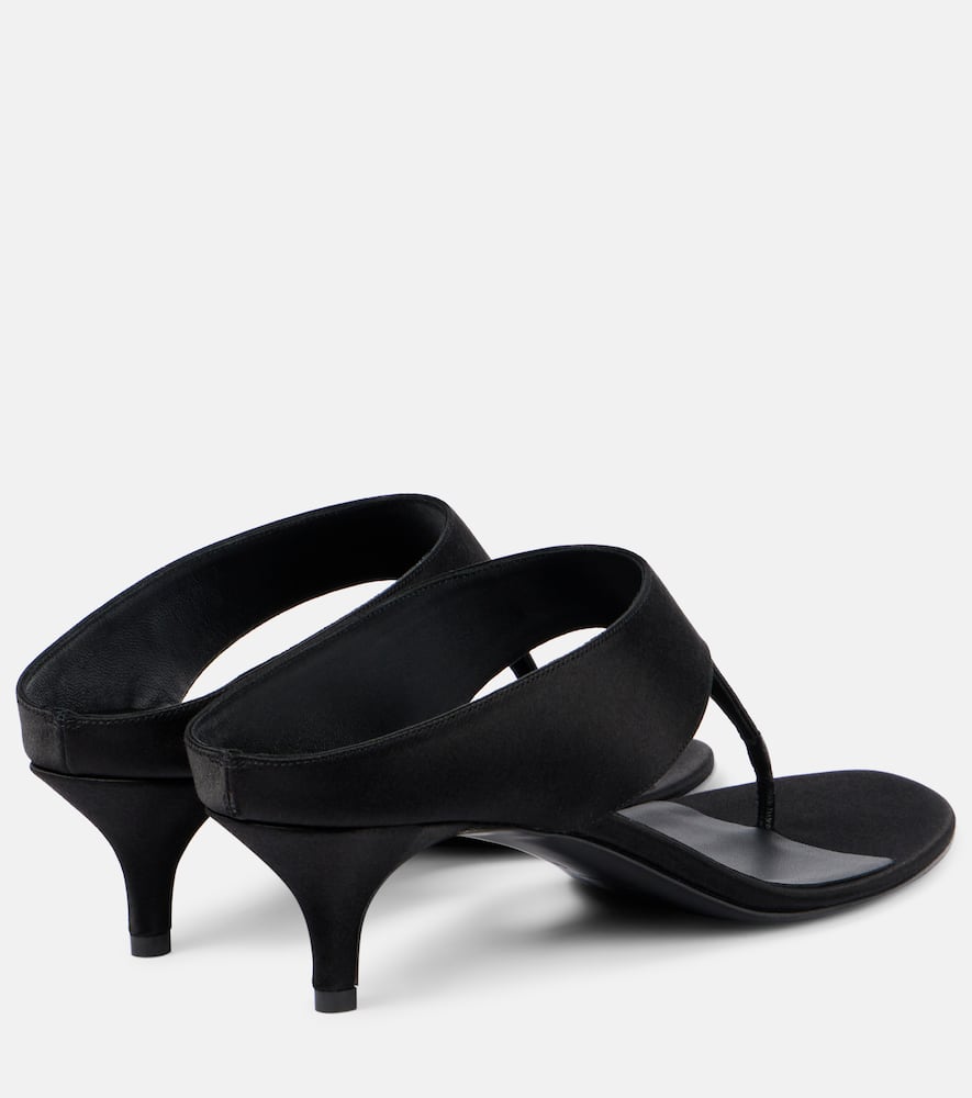 Magda Butrym 45 Satin And Leather Thong Sandals In Black