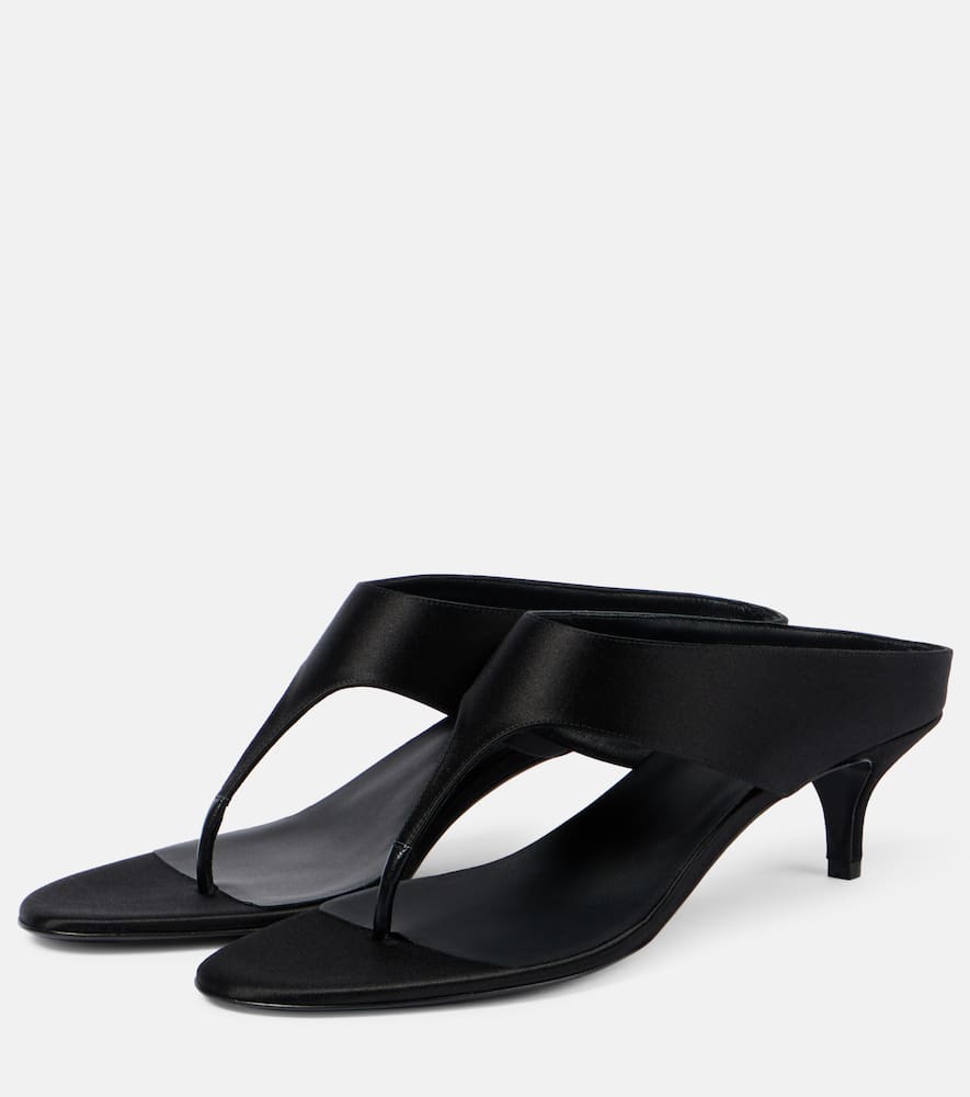 Magda Butrym 45 Satin And Leather Thong Sandals In Black