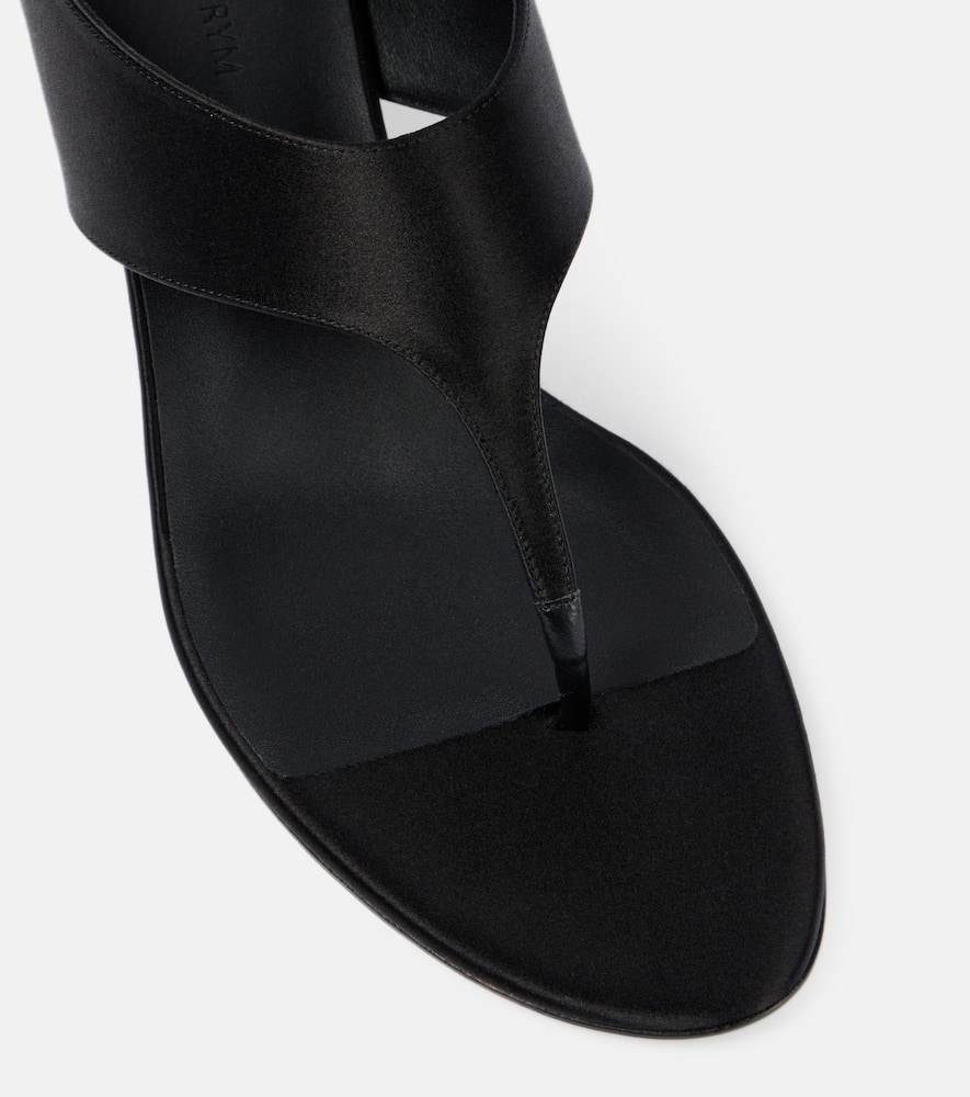 Magda Butrym 45 Satin And Leather Thong Sandals In Black