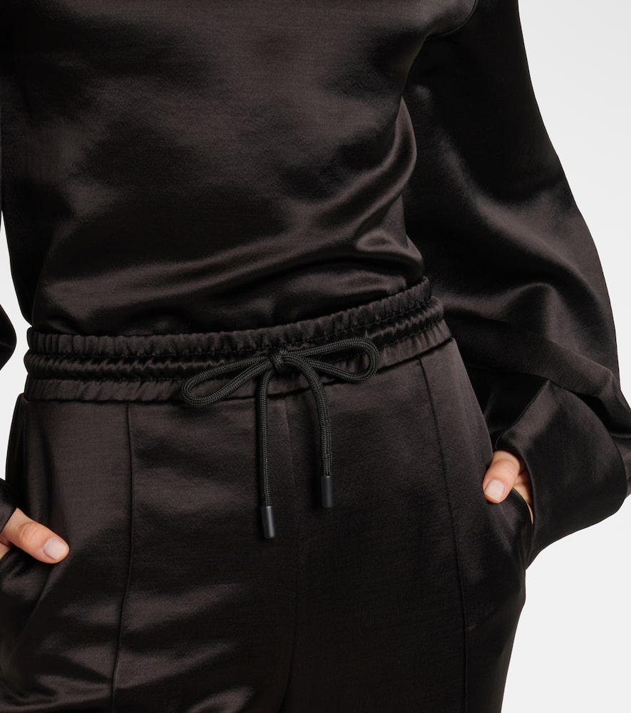 Jw Anderson Mid-rise Satin Straight Pants In Black