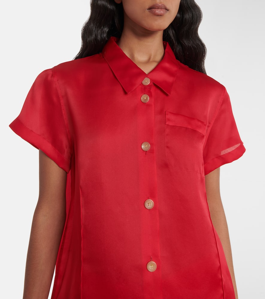 Khaite Womens Raspberry Keefe Sheer Silk Top Xs In Red