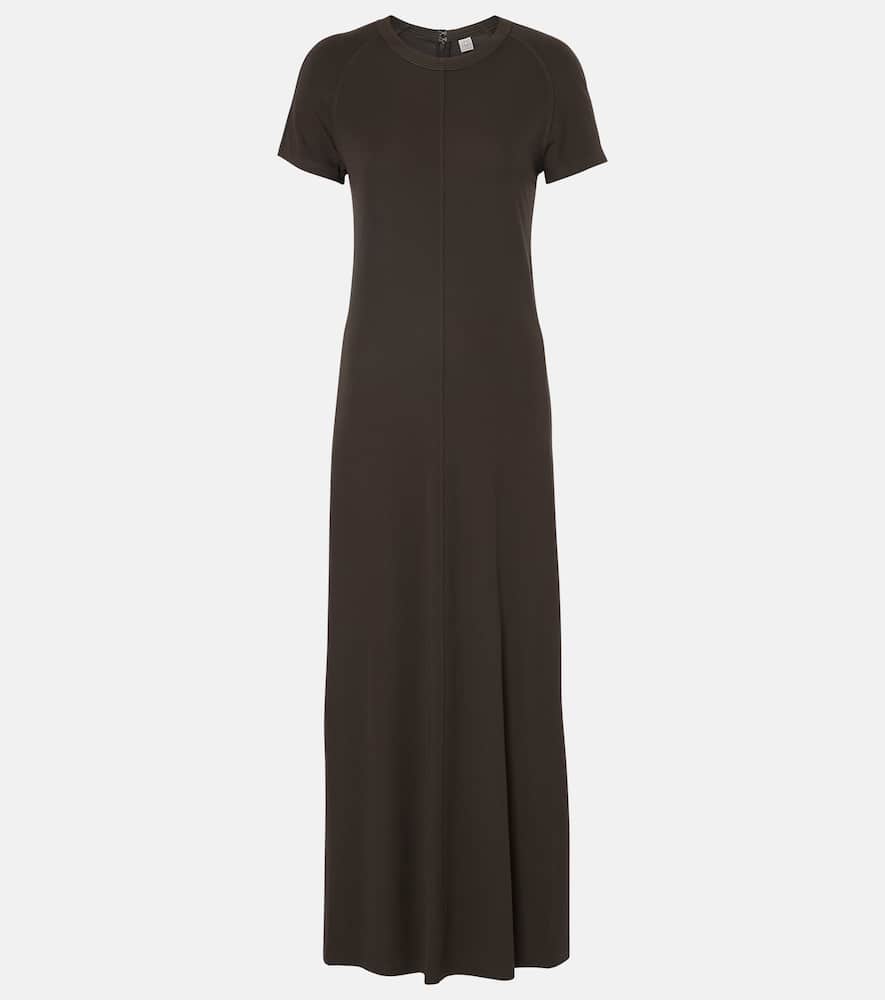 Totême Black Fluid Jersey Long Dress In Brown