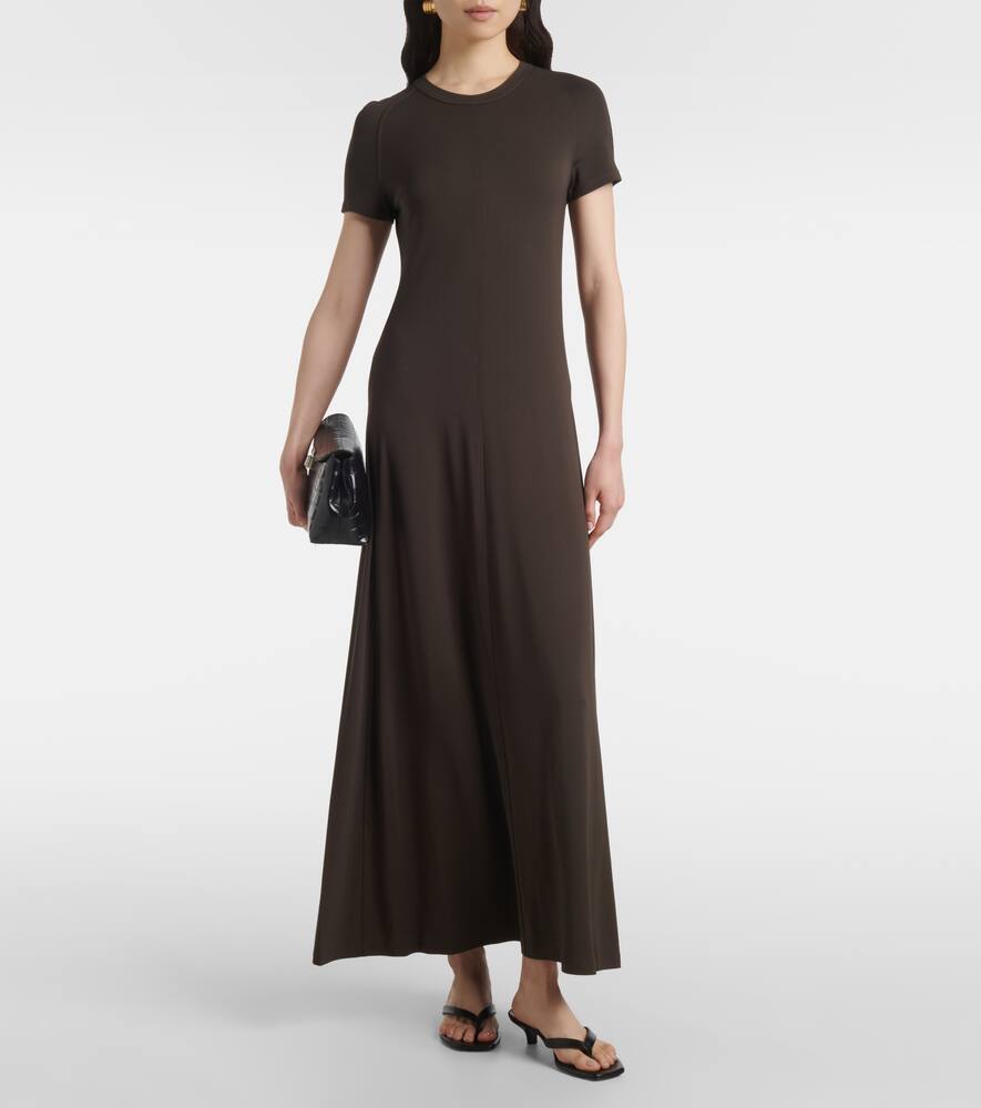 Totême Black Fluid Jersey Long Dress In Brown