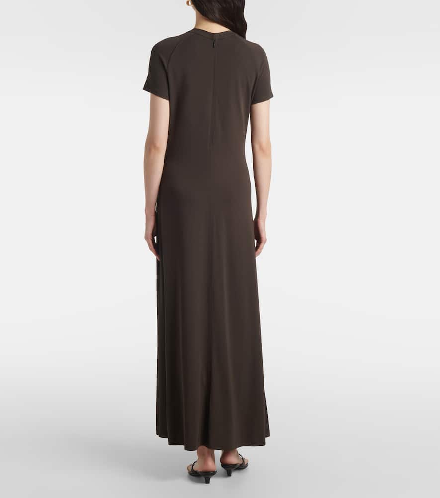 Totême Black Fluid Jersey Long Dress In Brown