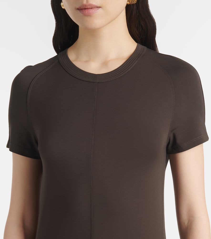 Totême Black Fluid Jersey Long Dress In Brown