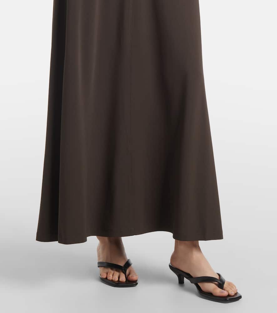 Totême Black Fluid Jersey Long Dress In Brown