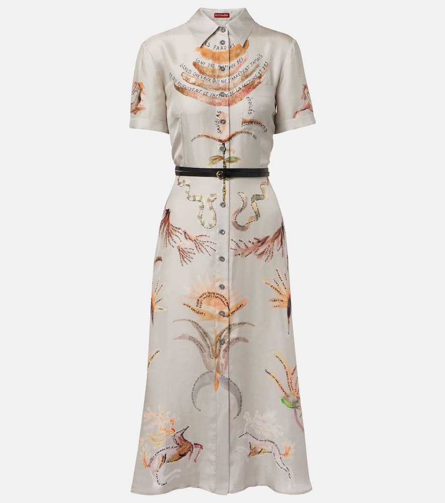 Kiera printed silk shirt dress