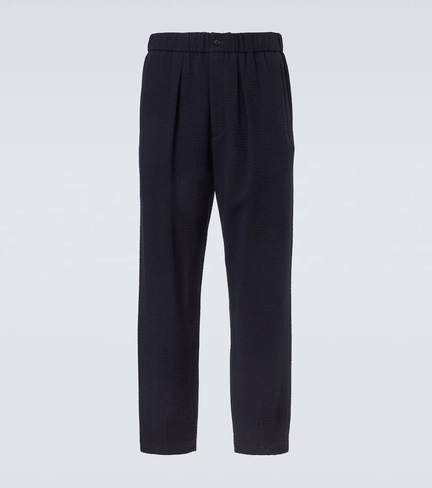Giorgio Armani Wool And Cashmere-blend Straight Pants In Black