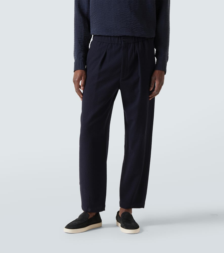 Giorgio Armani Wool And Cashmere-blend Straight Pants In Black
