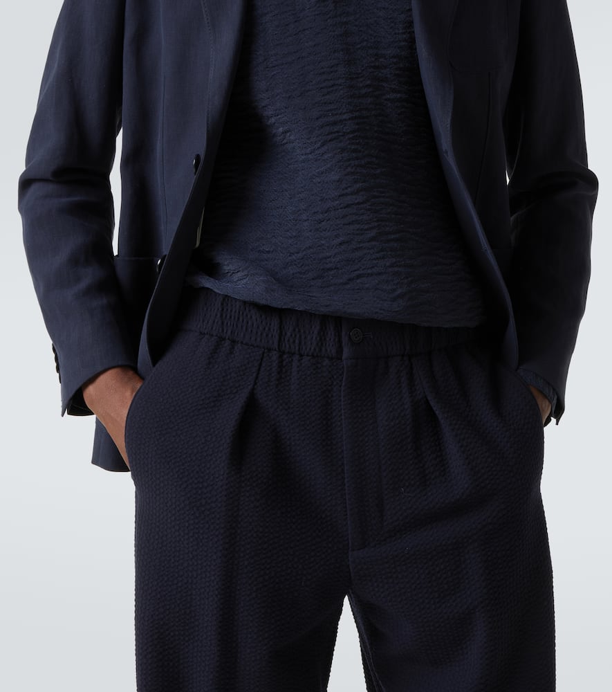 Giorgio Armani Wool And Cashmere-blend Straight Pants In Black