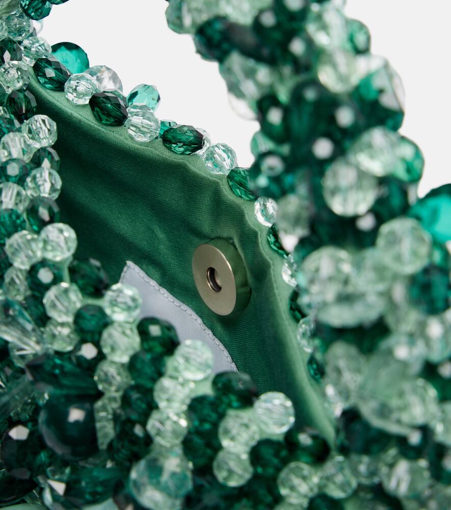 Clio Peppiatt Sirena Beaded Tote Bag In Green