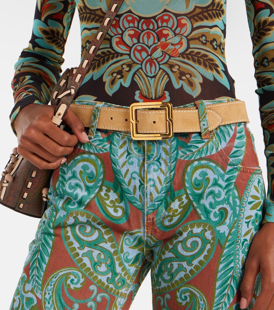 Etro Suede Belt In Gold
