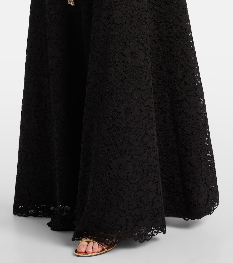 Costarellos Hallis Embellished Lace Gown In Black