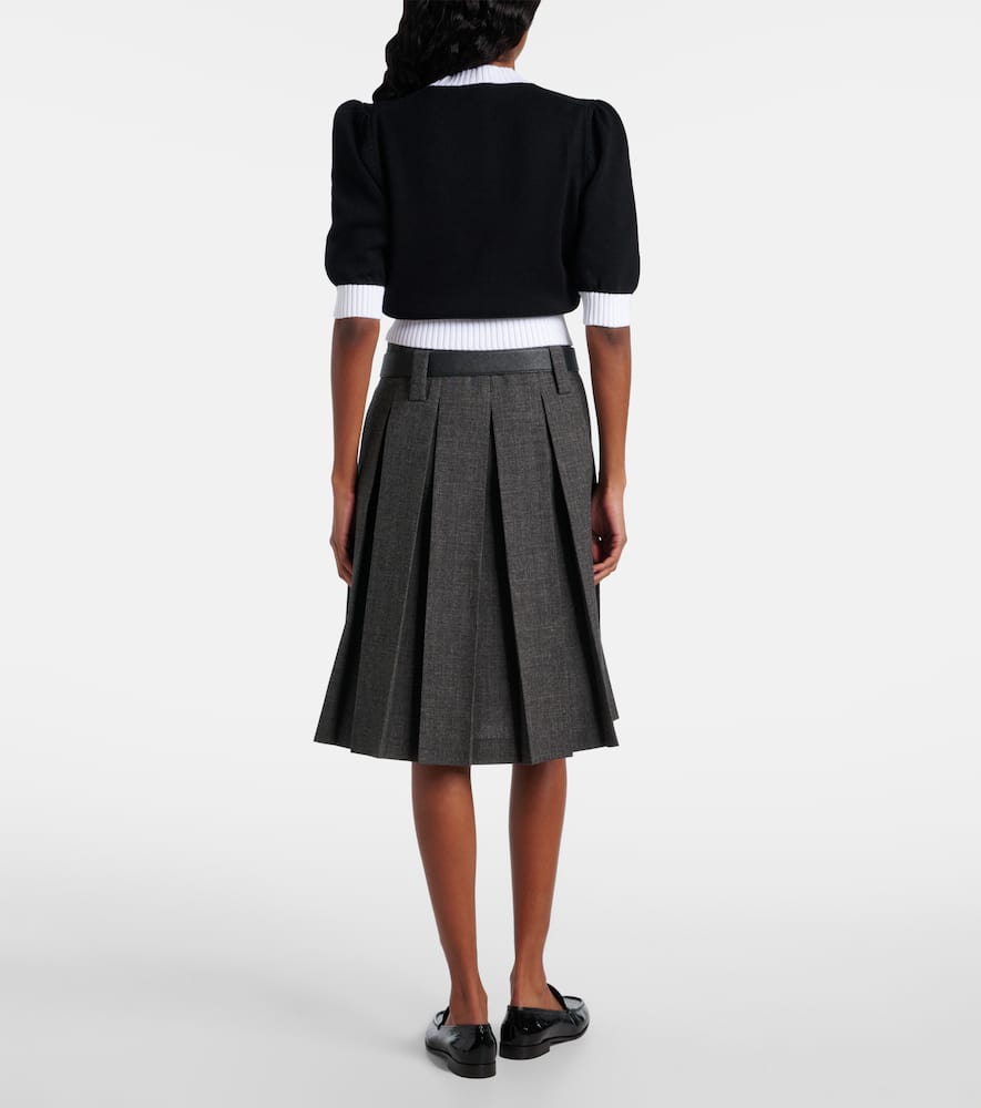 Prada Cropped-pullover Aus Baumwolle In Black