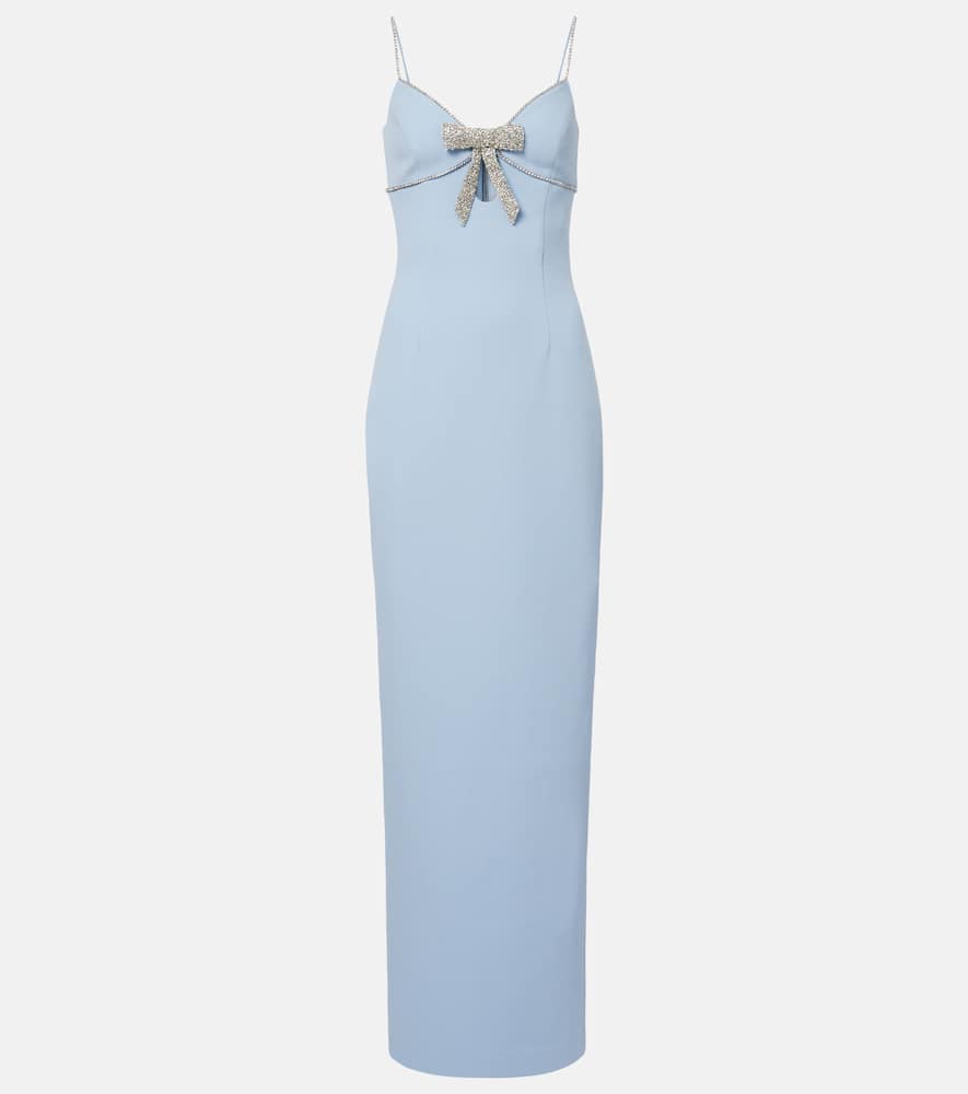 Bow-detail embellished crêpe gown