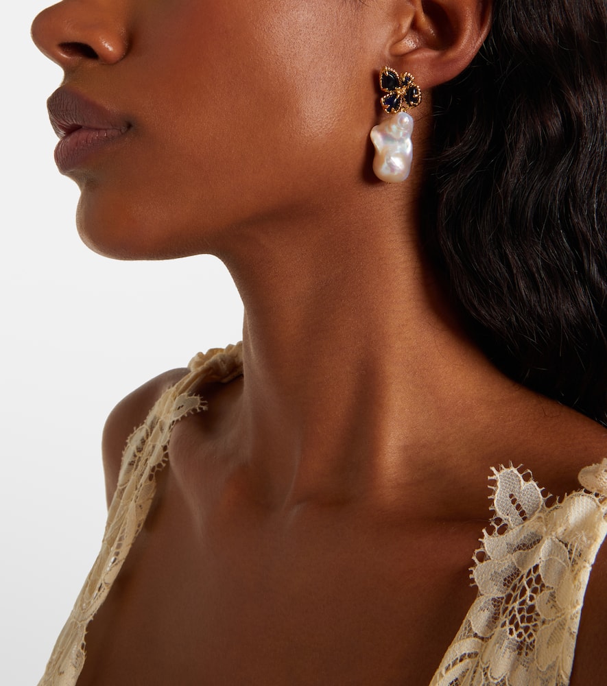 Zimmermann Bloom Baroque Pearl Drop Earrings In Metallic