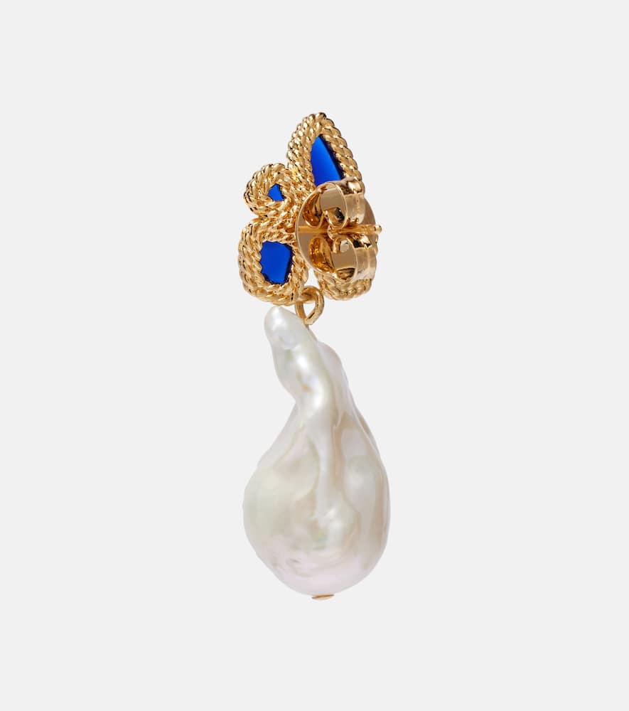 Zimmermann Bloom Baroque Pearl Drop Earrings In Metallic