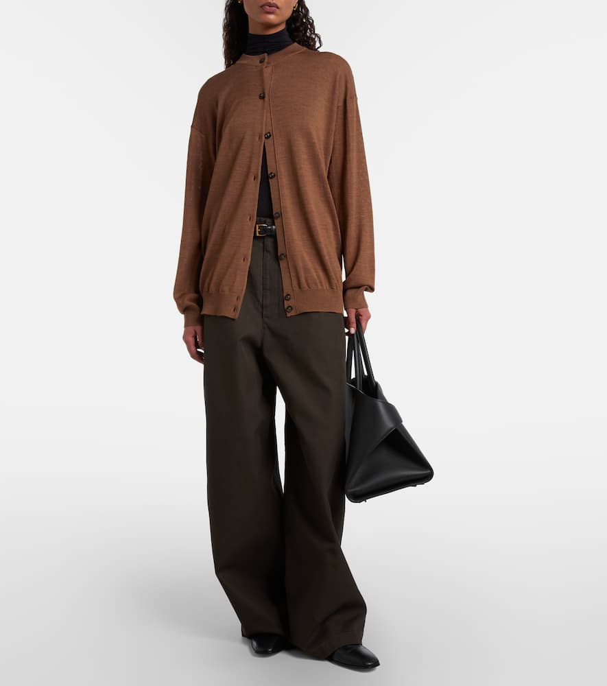 Tod's Virgin Wool Cardigan In Brown