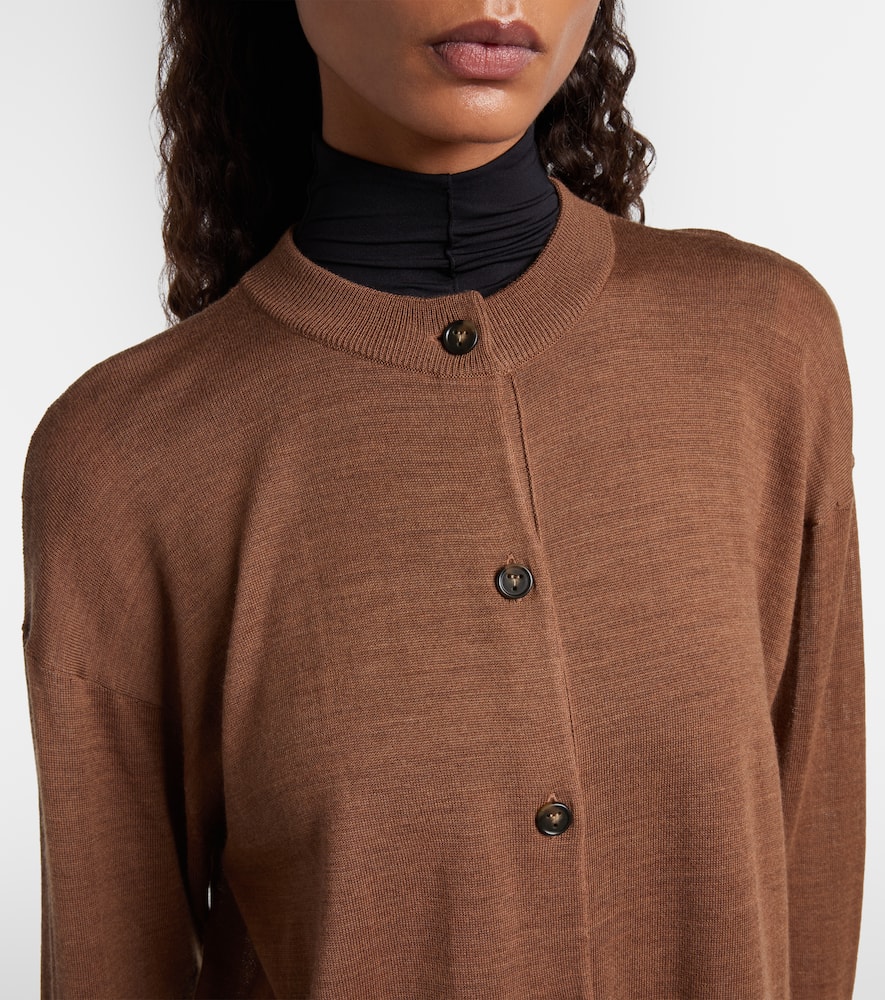 Tod's Virgin Wool Cardigan In Brown