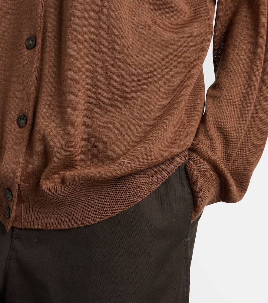 Tod's Virgin Wool Cardigan In Brown