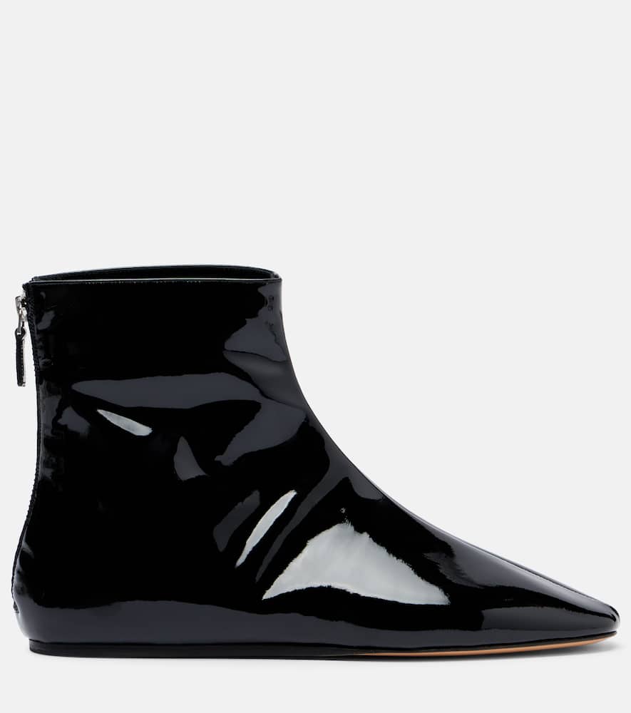 Le Monde Beryl Patent Leather Ankle Boots In Black