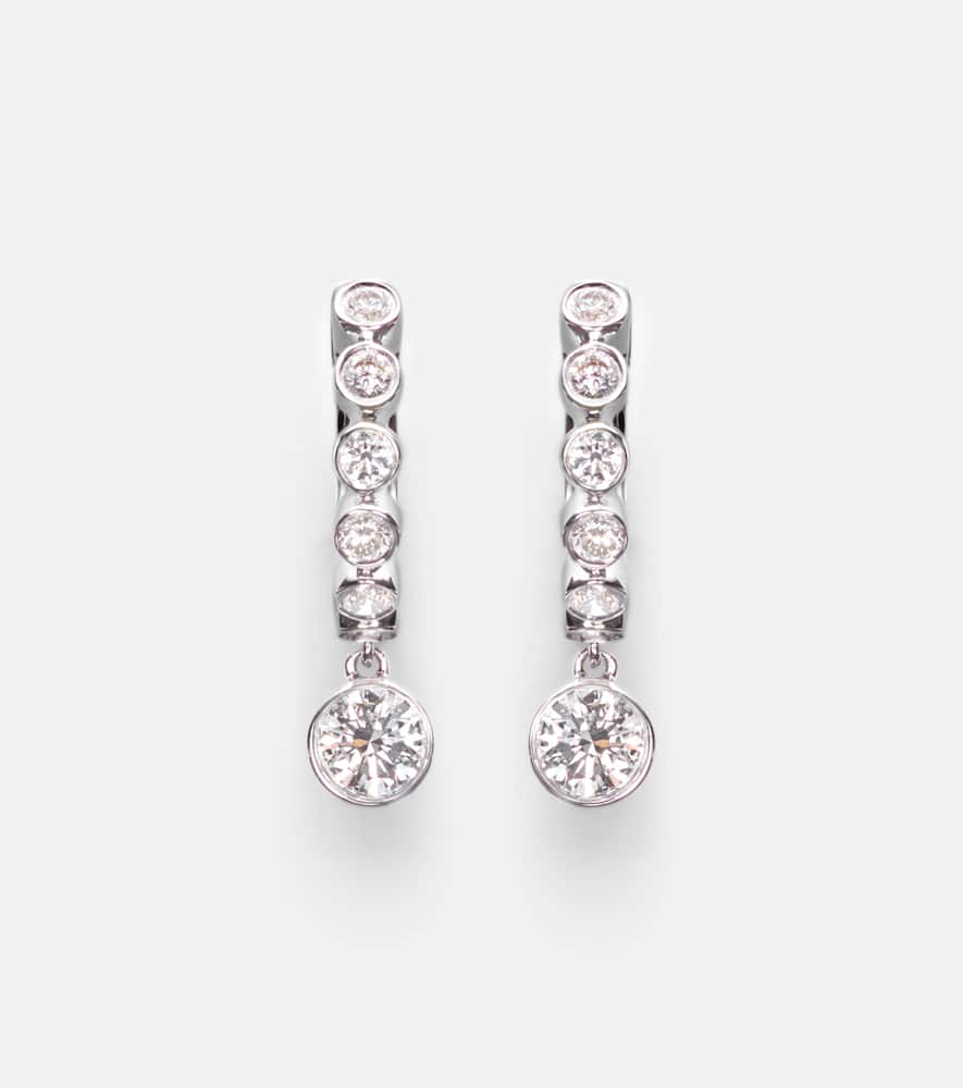 Anita Ko Melrose 18kt White Gold Huggie Earrings With Diamonds In Metallic