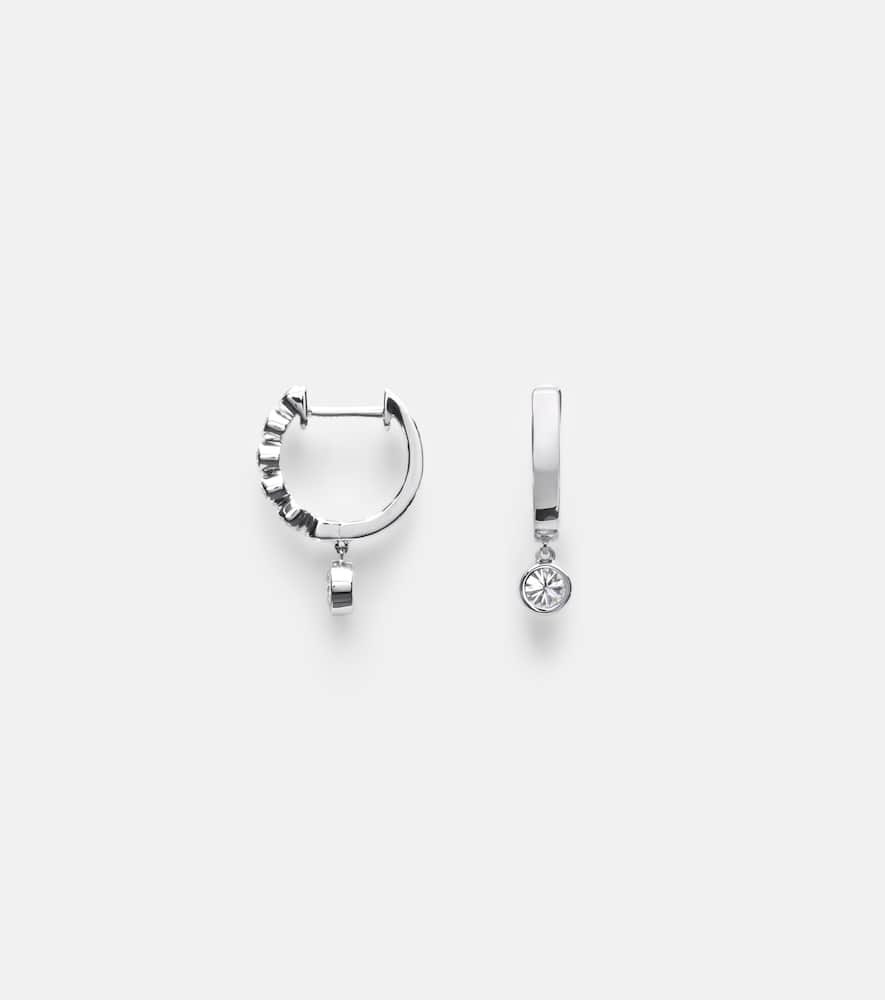 Anita Ko Melrose 18kt White Gold Huggie Earrings With Diamonds In Metallic