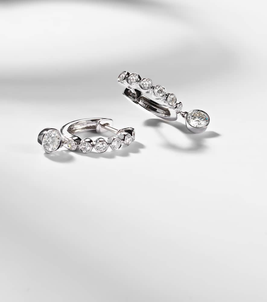 Anita Ko Melrose 18kt White Gold Huggie Earrings With Diamonds In Metallic