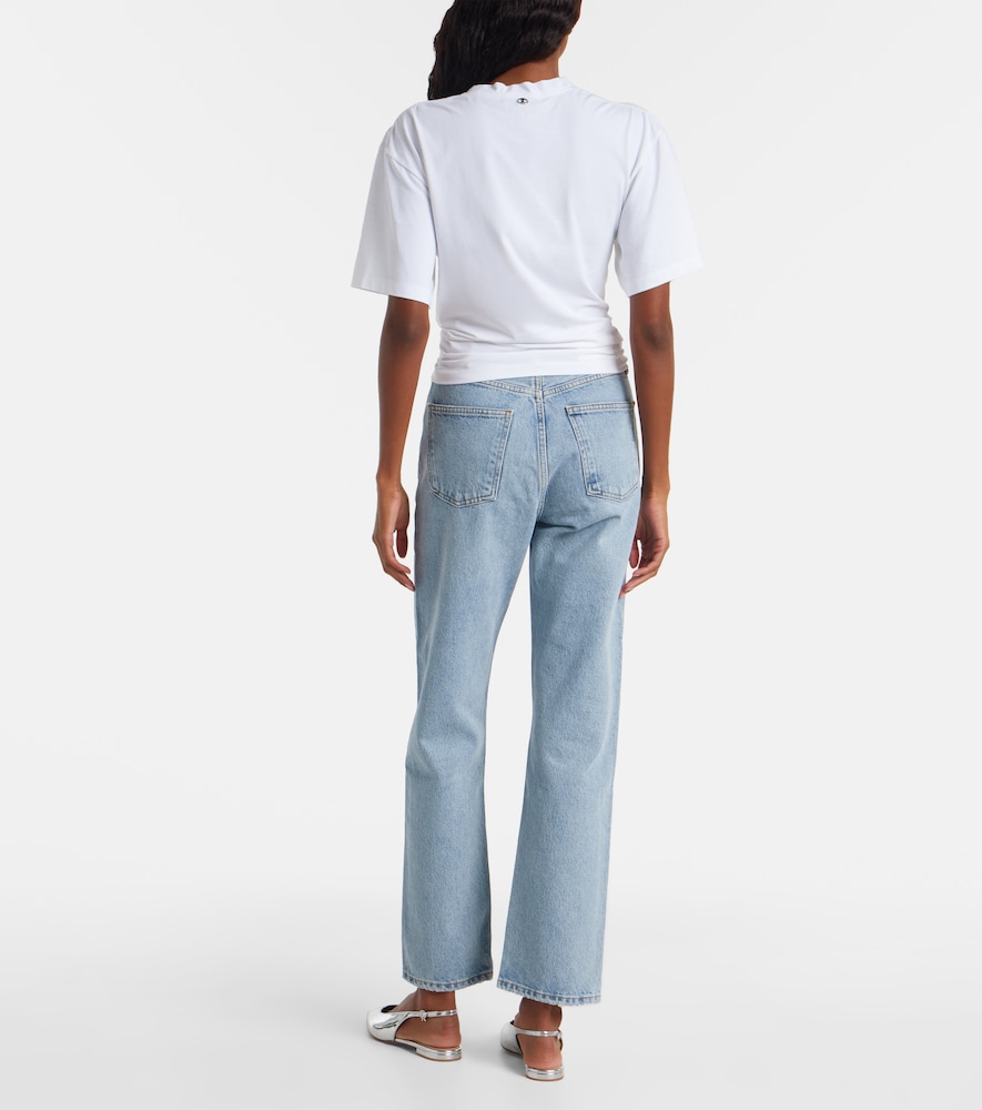 Cropped Cotton-Blend T-Shirt