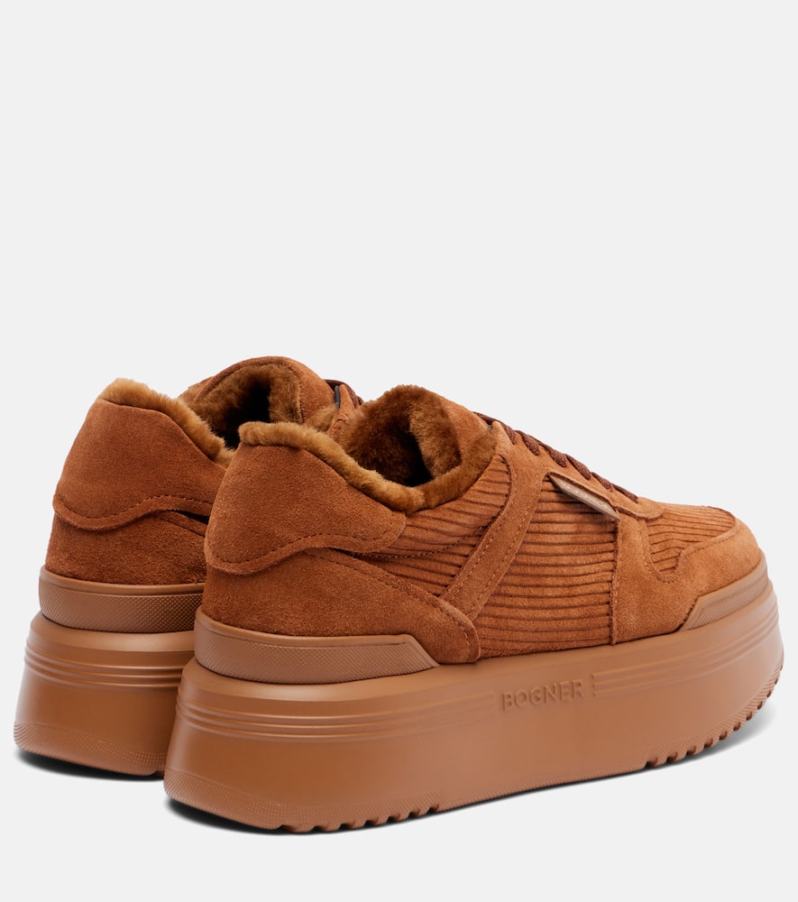 Bogner New York Suede Platform Sneakers In Brown
