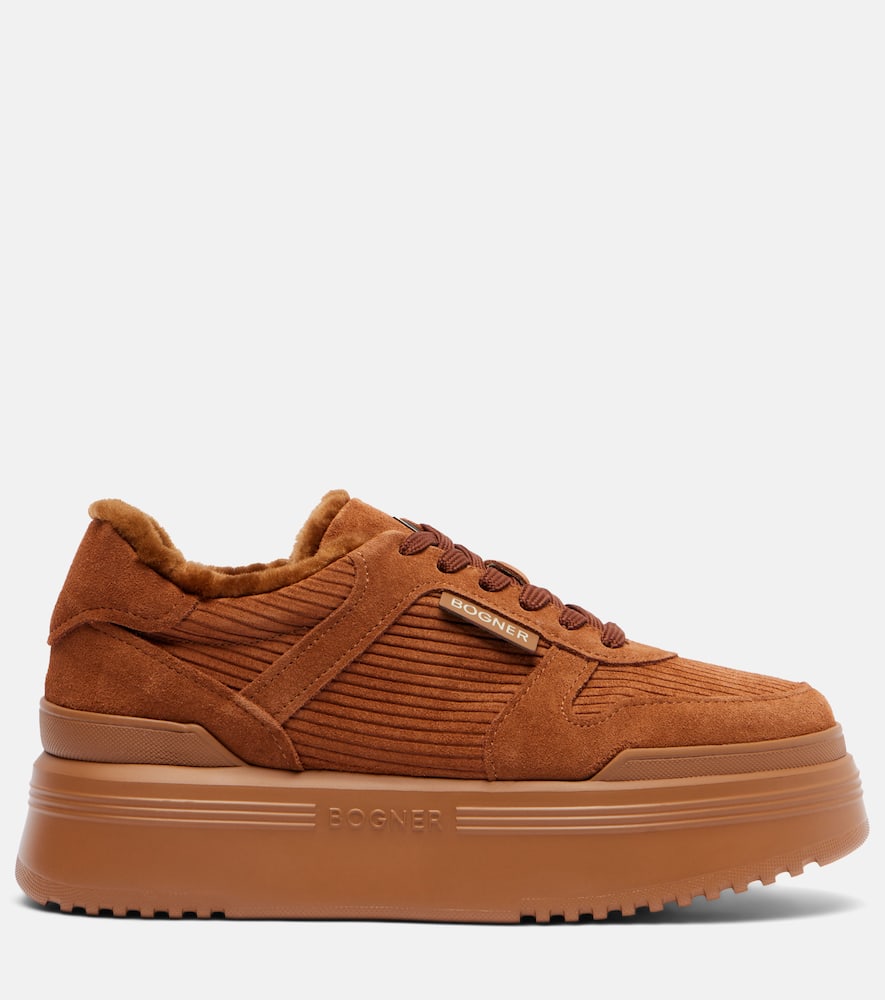 Bogner New York Suede Platform Sneakers In Brown
