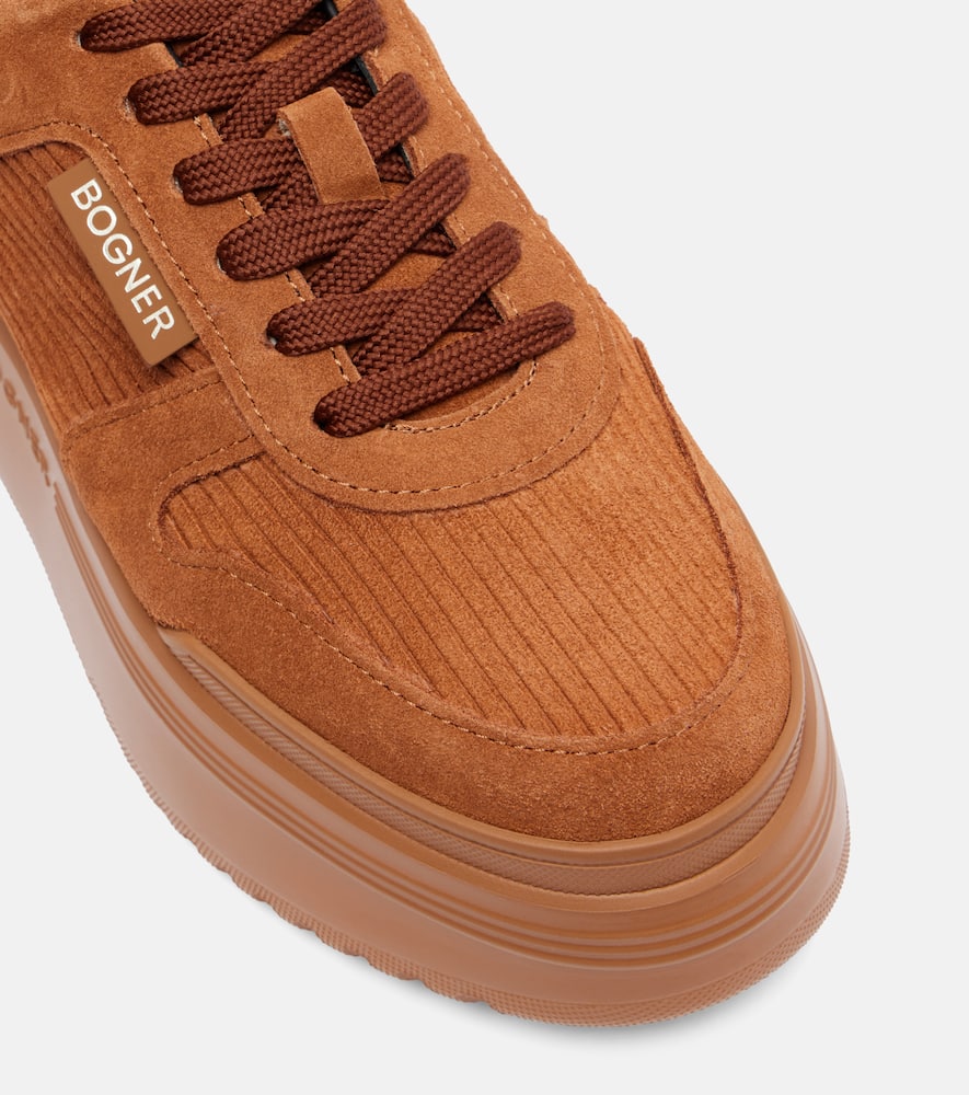 Bogner New York Suede Platform Sneakers In Brown