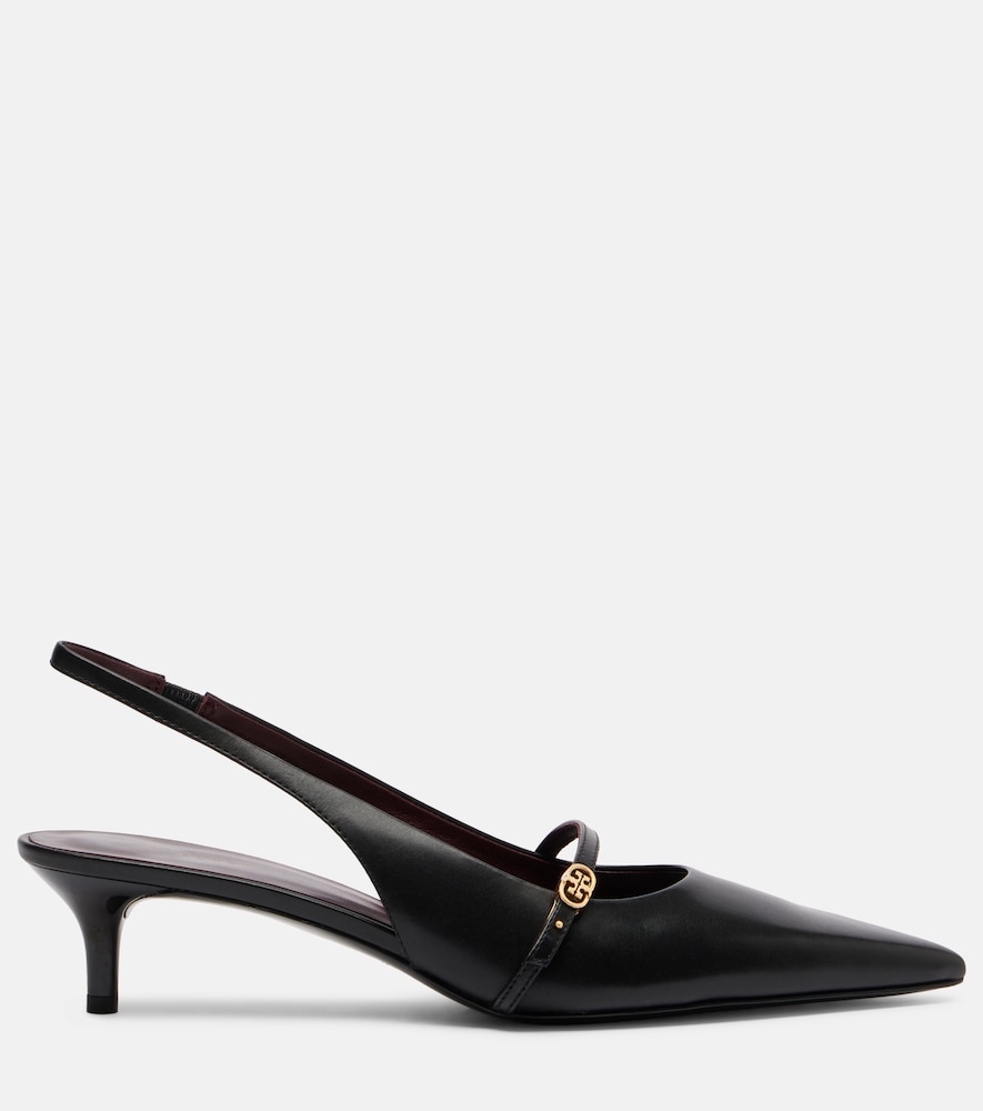 Double-T Leather Mary Jane Pumps
