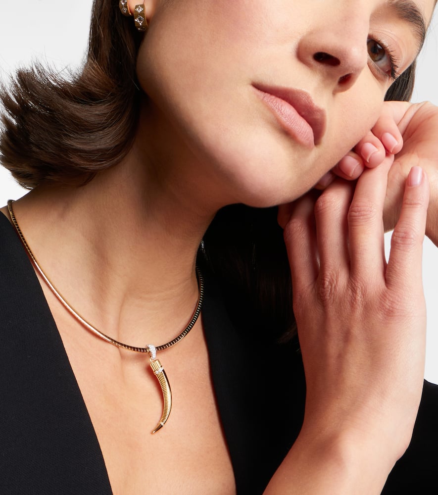 Foundrae 18kt Gold Necklace With Diamonds In Gold