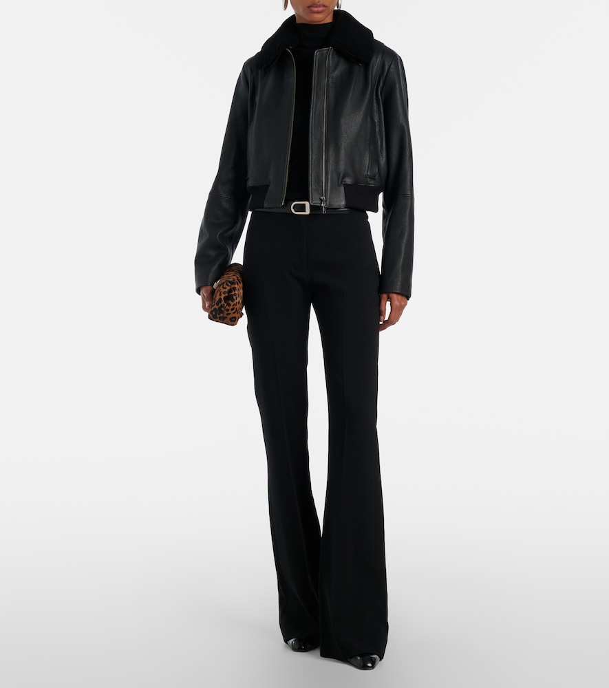 Vince Shearling-trimmed leather jacket