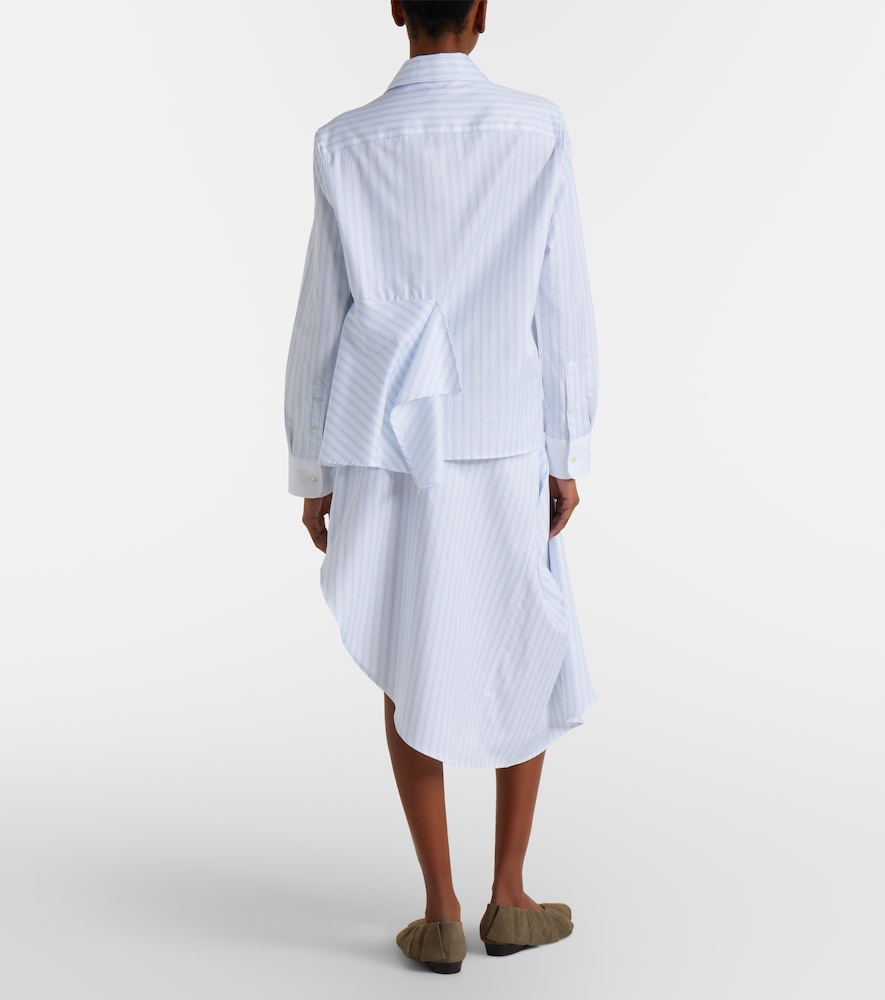  Jw Anderson Jw Anderson Striped Draped Cotton Poplin Miniskirt 
