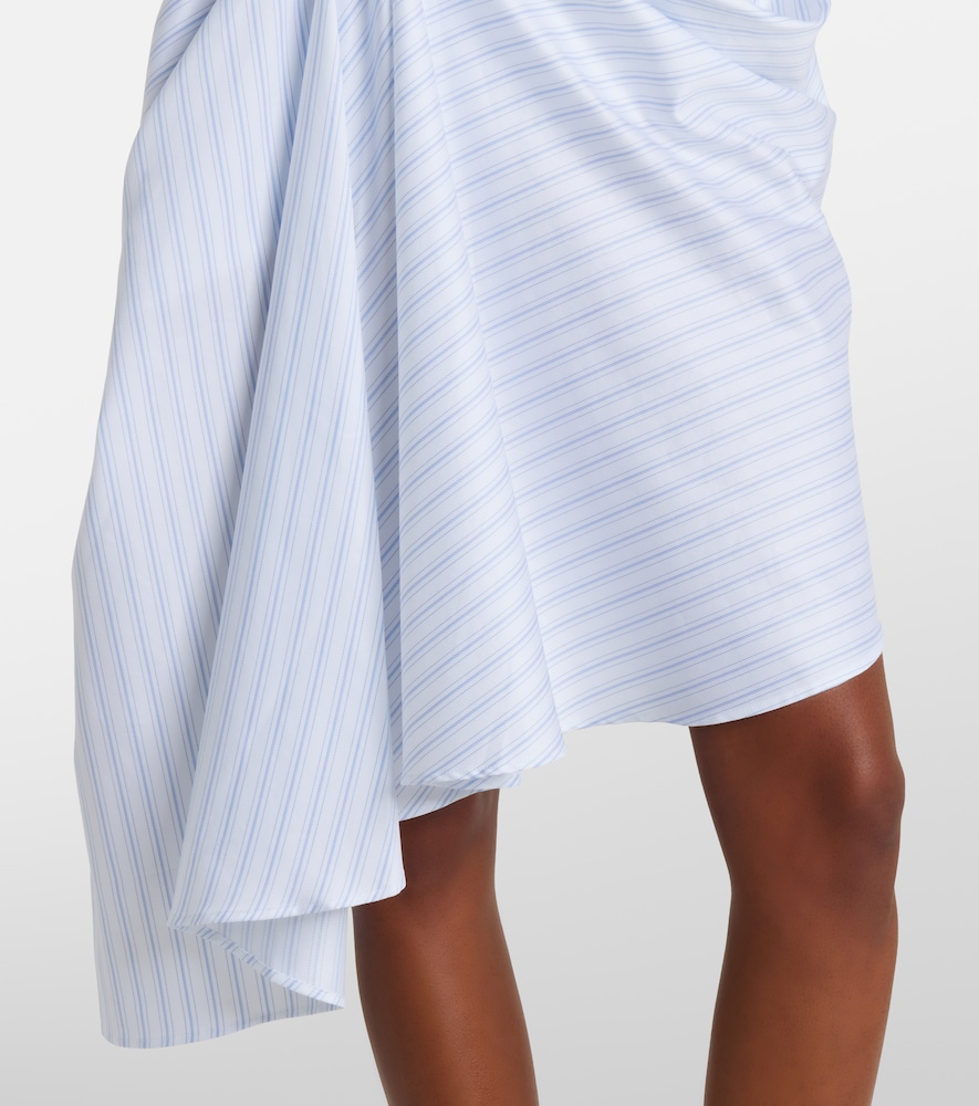  Jw Anderson Jw Anderson Striped Draped Cotton Poplin Miniskirt 