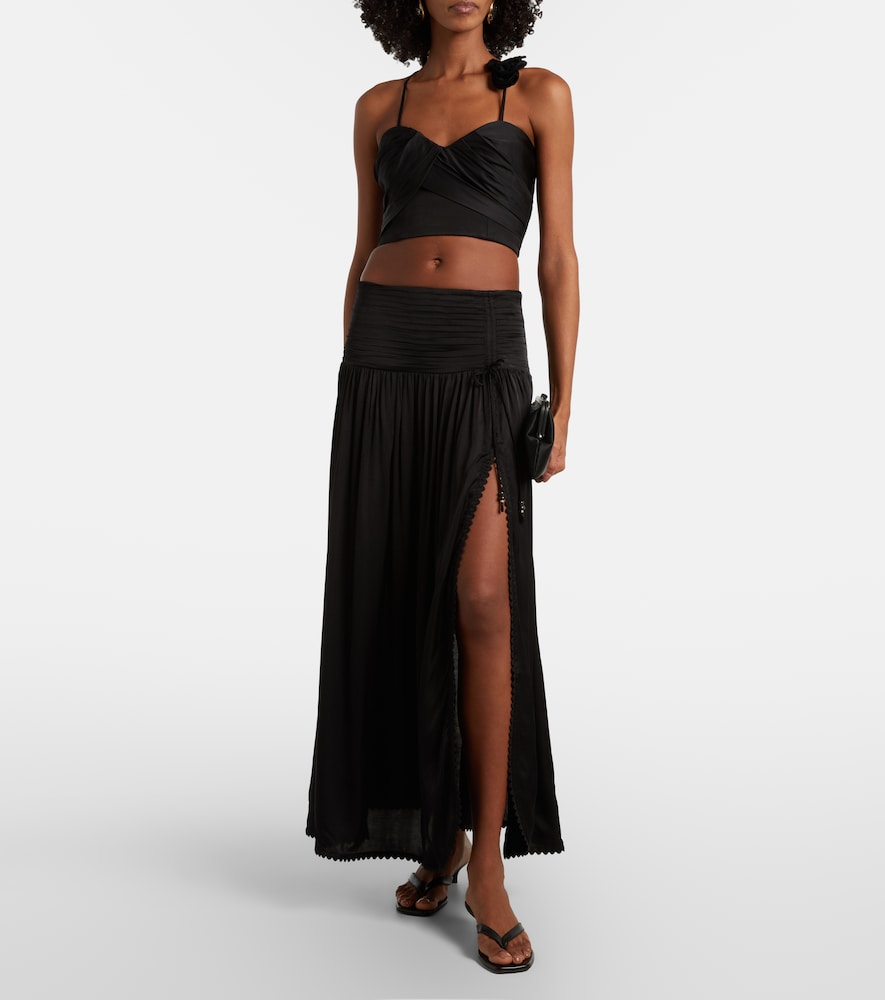 Poupette St Barth Scalloped maxi skirt