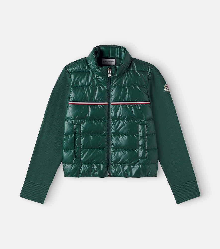 Moncler Enfant Green Down-Paneled Cotton Jacket Y Size 8 - Mytheresa