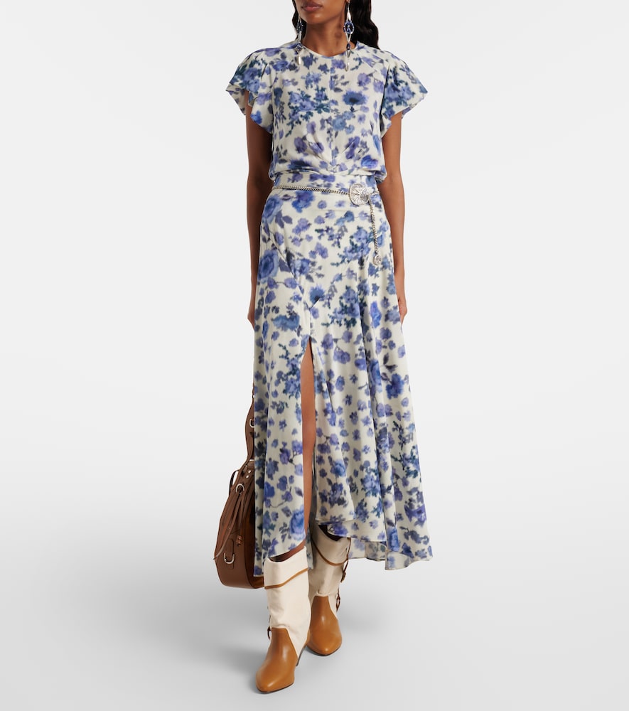  Isabel Marant Isabel Marant Sakura Floral Silk-blend Midi Skirt 