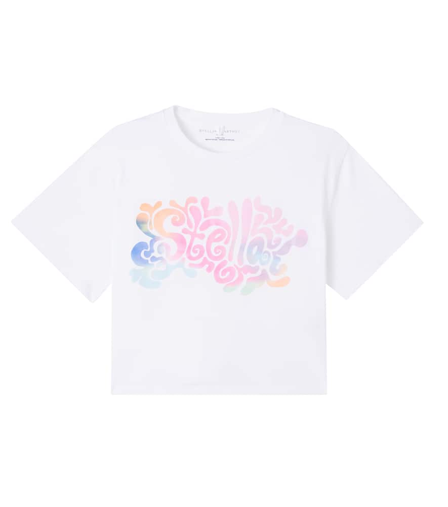 Stella Mccartney Kids' Logo Cotton Jersey T-shirt In White