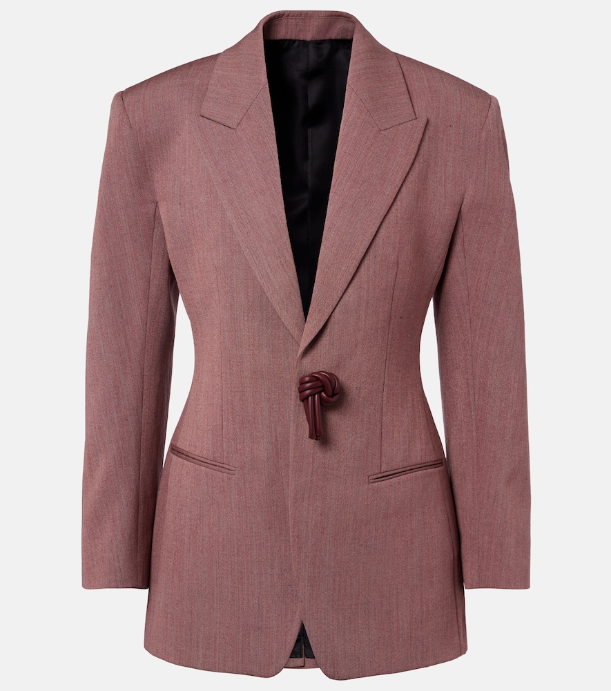 Bottega Veneta Women's Pink Wool And Linen-Blend Blazer UK Size 8 - Mytheresa
