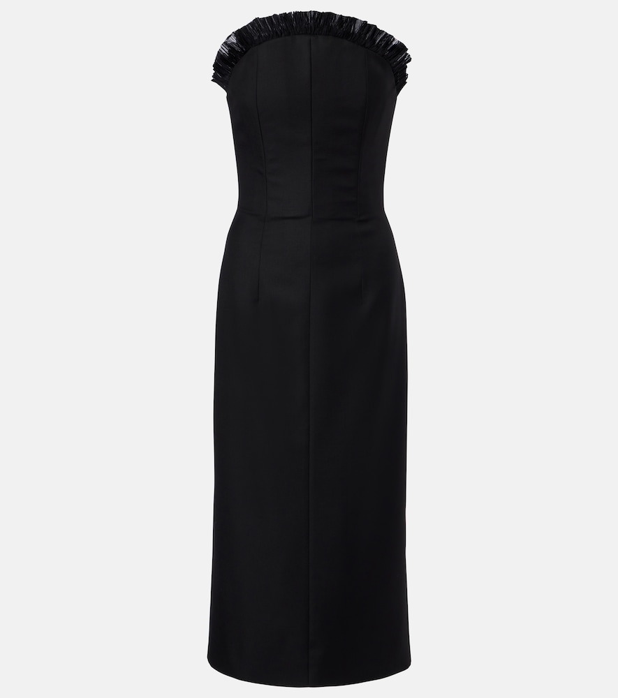 McQueen Ruffled wool gabardine cocktail dress