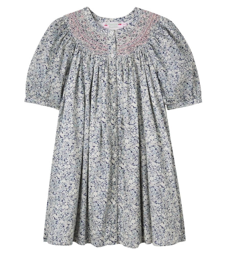 Bonpoint Blue Ladwiga Floral Cotton Dress Y Size 6 - Mytheresa