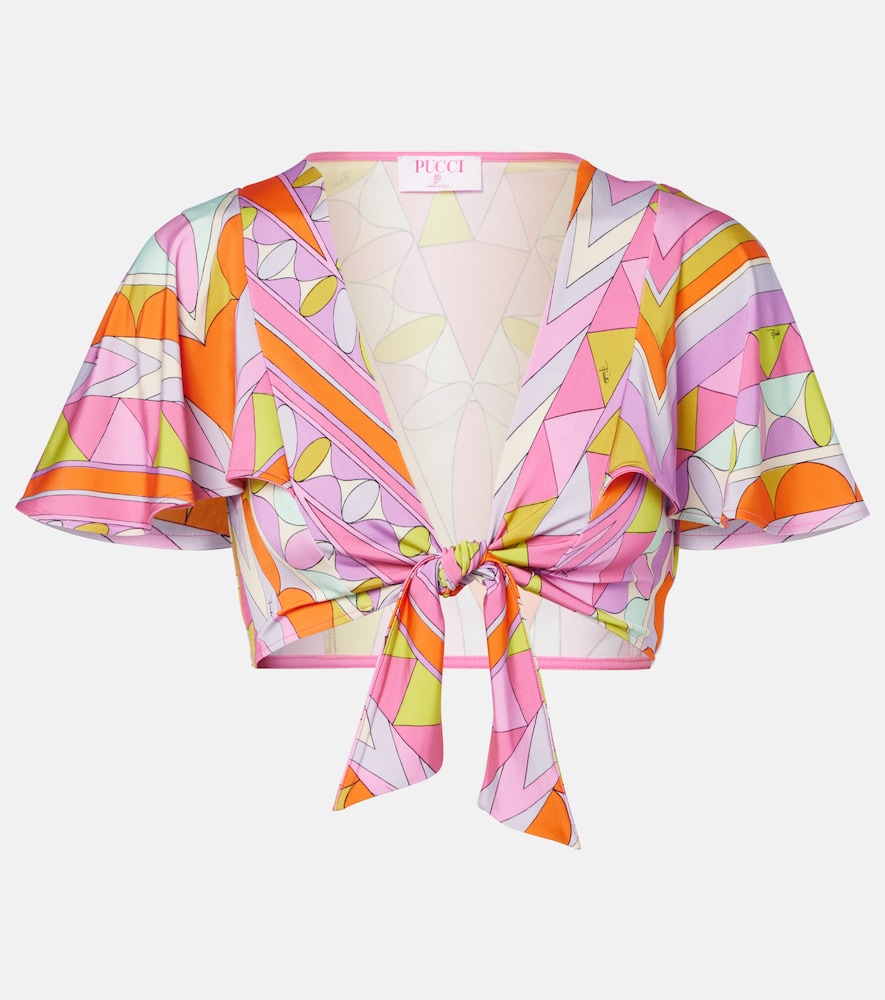 Cropped-Top Angoli aus Jersey-Satin
