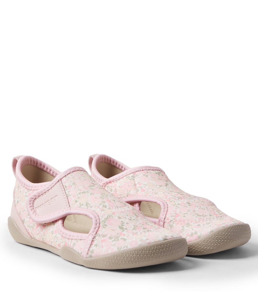 Wheat Kids' Shawn Floral Slip-on Shoes In Pink