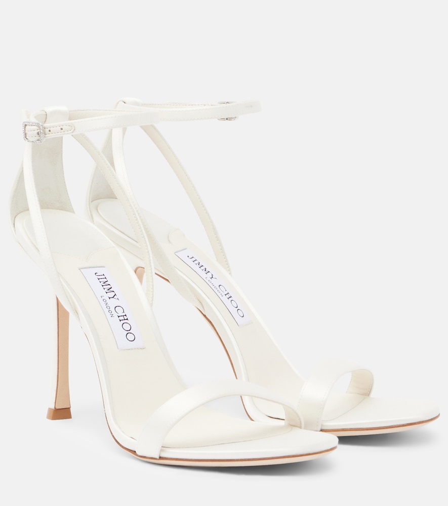 Jimmy Choo Women's White Moza Satin Sandals UK Size 4.5 - Mytheresa