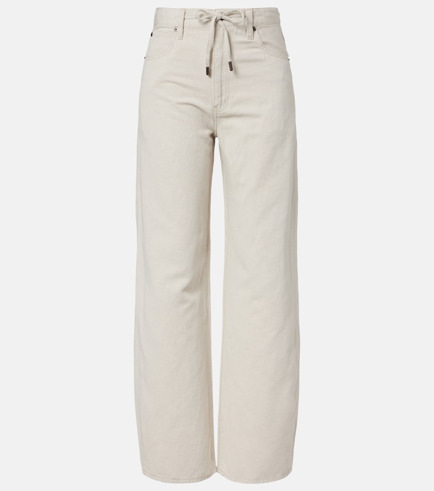 Jeans Off Duty a gamba larga con coulisse