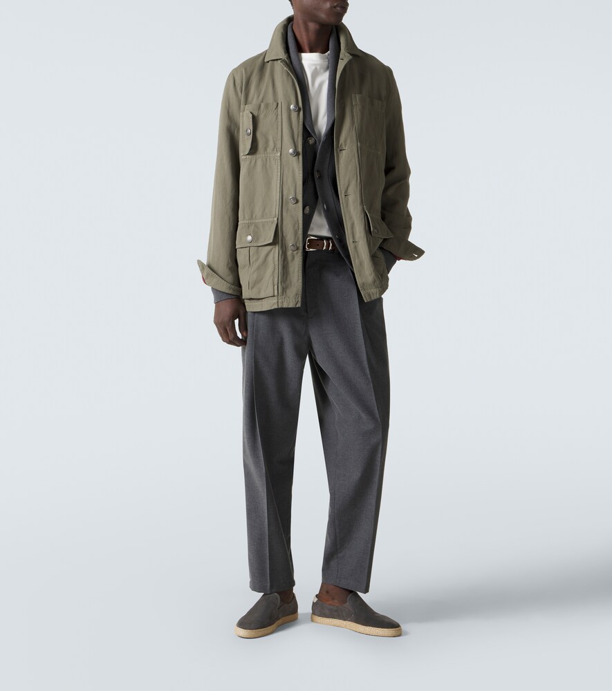  Brunello Cucinelli Brunello Cucinelli Feldjacke Aus Baumwolle Und Leinen 